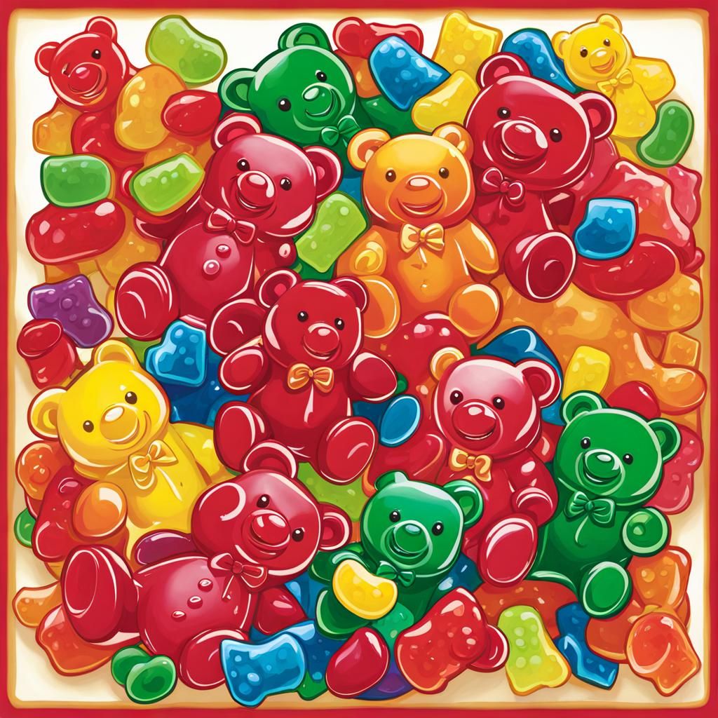 Colorful Gummy Bear Generated by AI