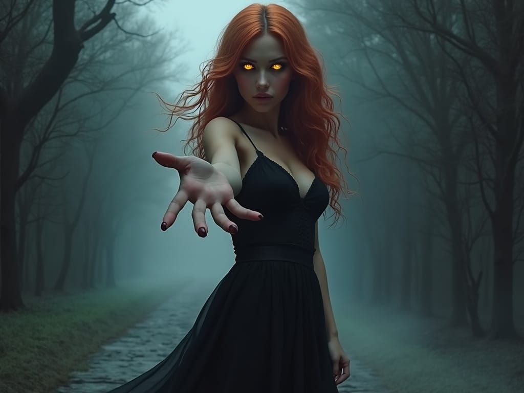 Hyper-Realistic Portrait of a Woman with Hypnotic Hazel Eyes