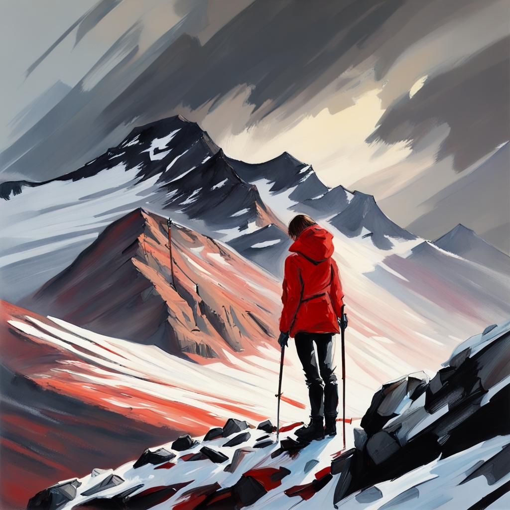 Torridon Mountaineer in Scottish Storm