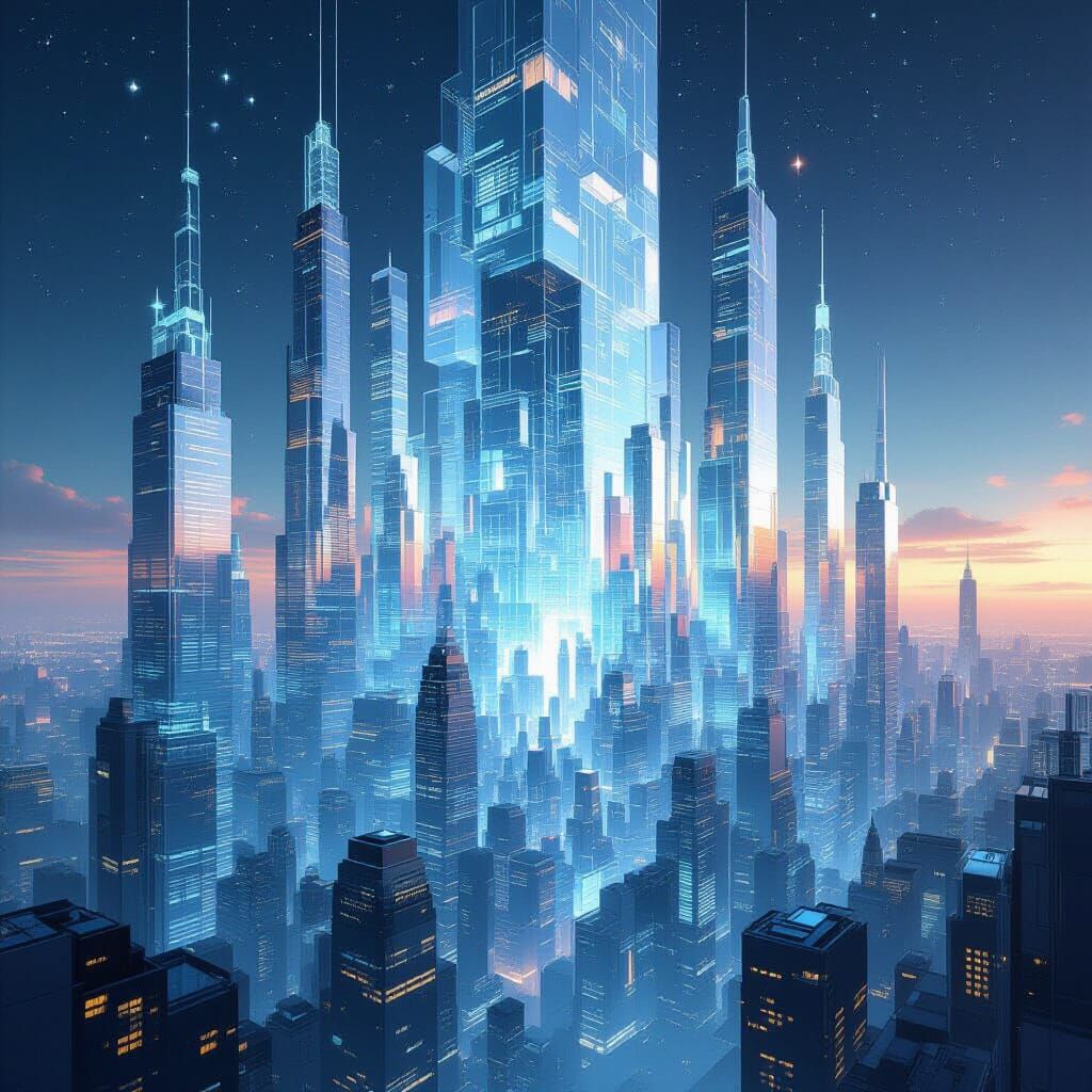 Transparent City: Glass Skyscrapers Reveal City Within
