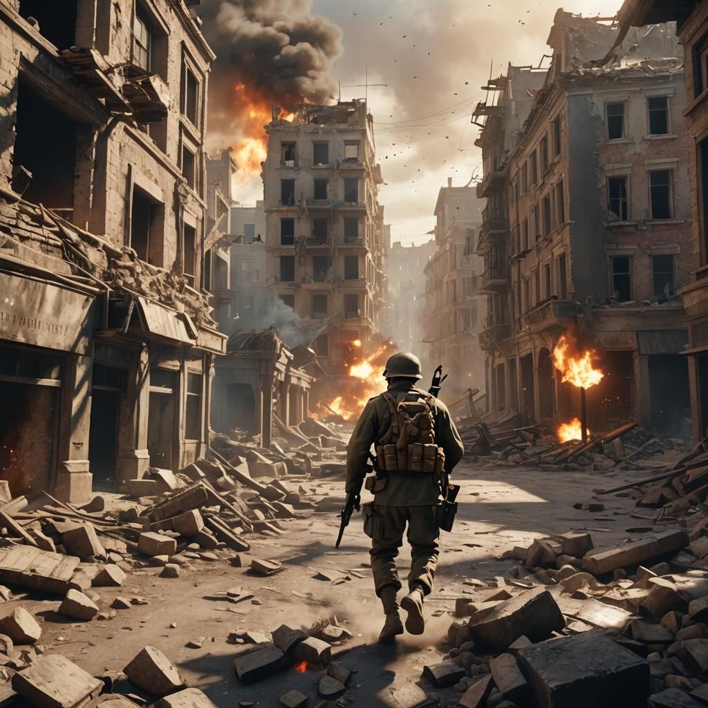 WWII Soldier in Battle: Epic First-Person Shooter