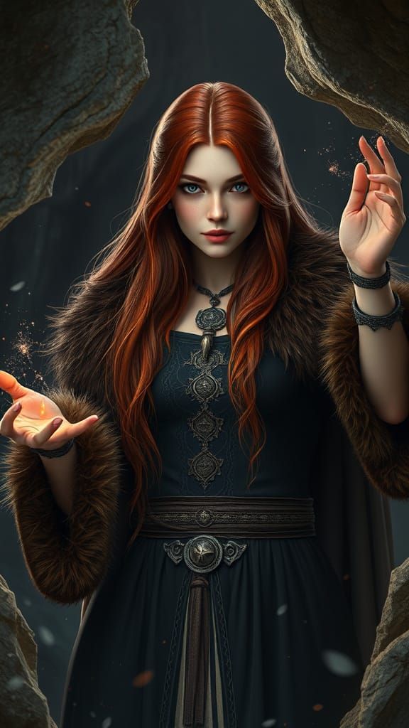 Freyja's Enchanted Spell Casting in a Dark Cave