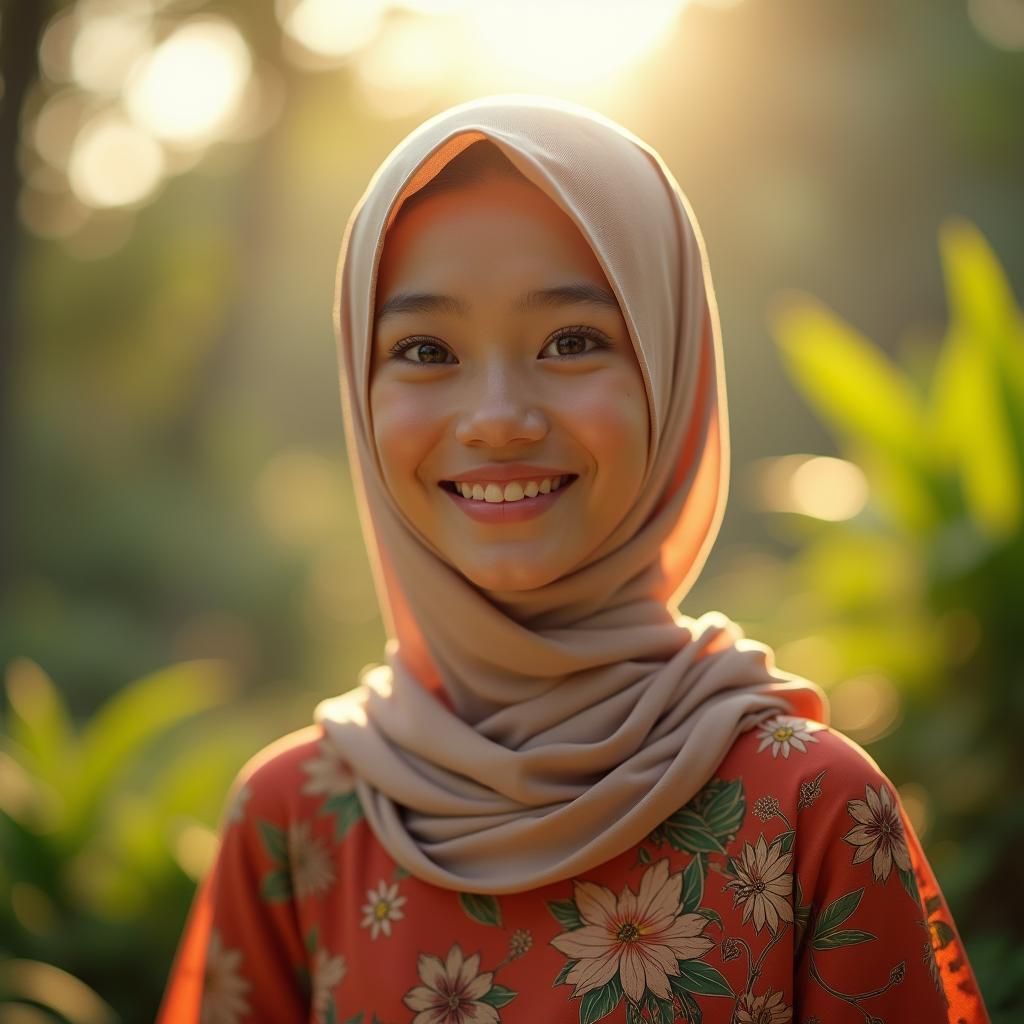 Malay Girl in Kebaya with Soft Lighting