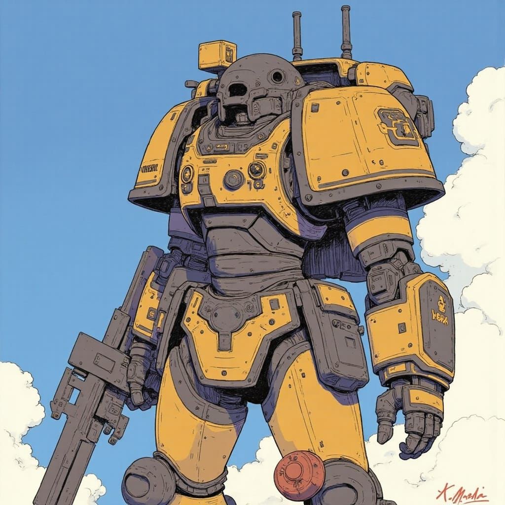Ethereal Anime Mecha in Warhammer 40k Universe