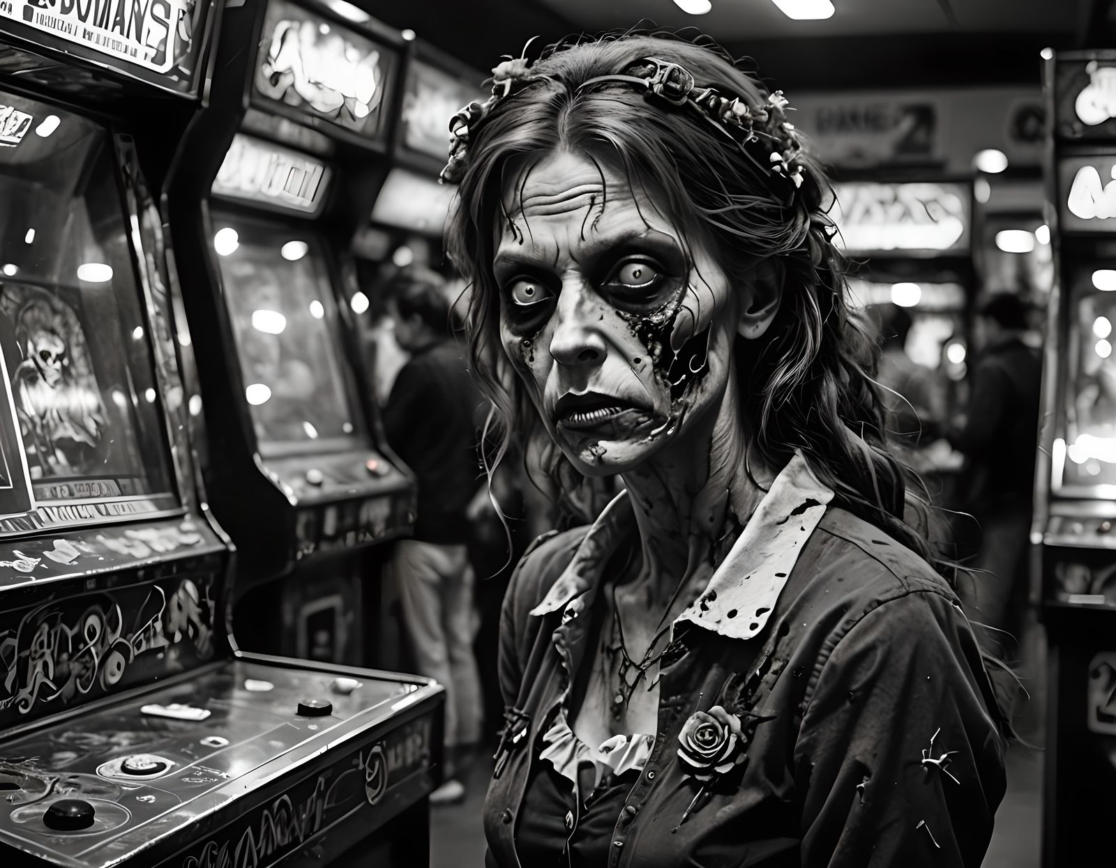 Detailed Zombie Woman in Fantasy Art Style