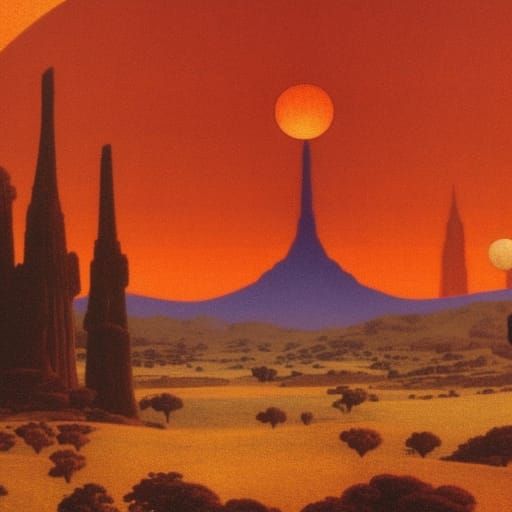 Gallifrey with Silver Trees, in Parrish Style