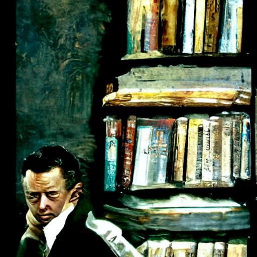 Albert Camus as Lord: An Oil Painting