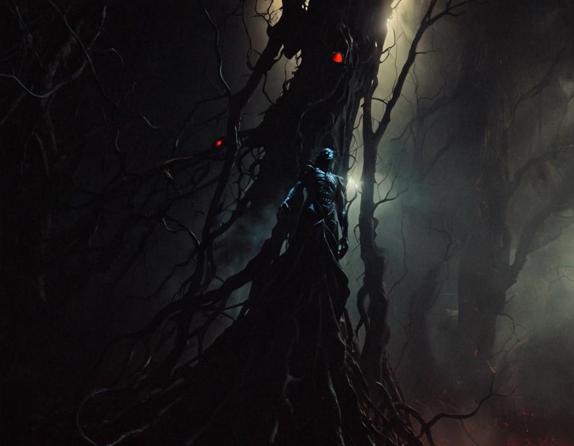 Surreal Dark Entities Emerging from Shadows