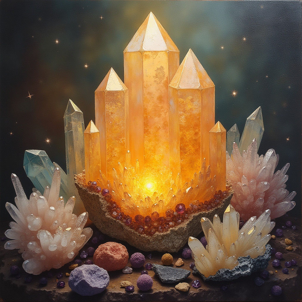 Glimmering Crystal Treasure in James Gurney Style