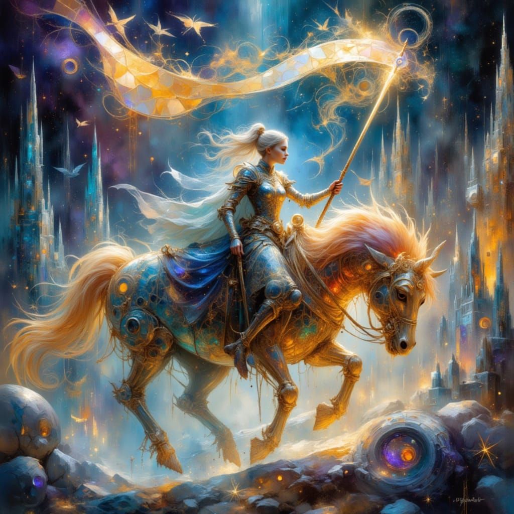 Warrior Princess Rides Bubblebeast in Gothic Wonderland