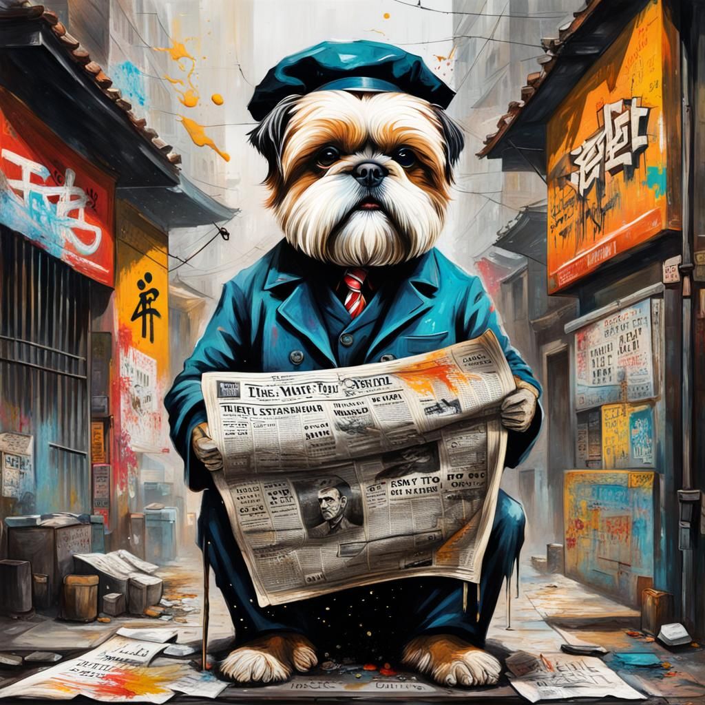 Shi Tzu Man Hybrid as Graffiti Art