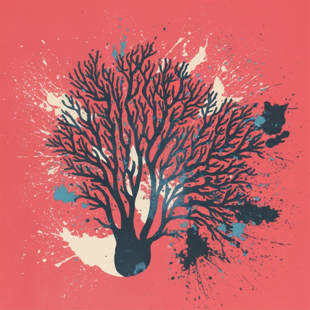 Glamorous Jasmine Premium Coral with Abstract Texture