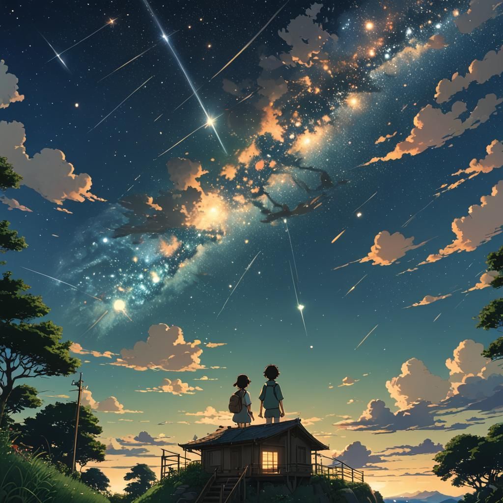 Anime Star Gazing in Ghibli Style