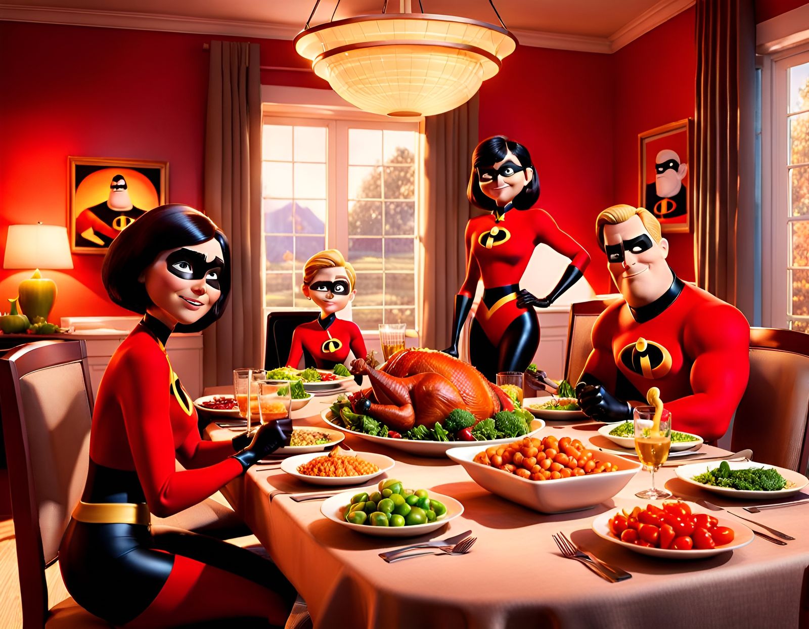 Heartwarming Incredibles Thanksgiving Dinner in 3D