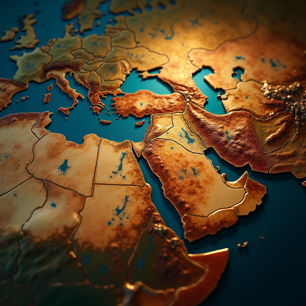 Detailed Map of Ancient Persian Empire in Splash Art