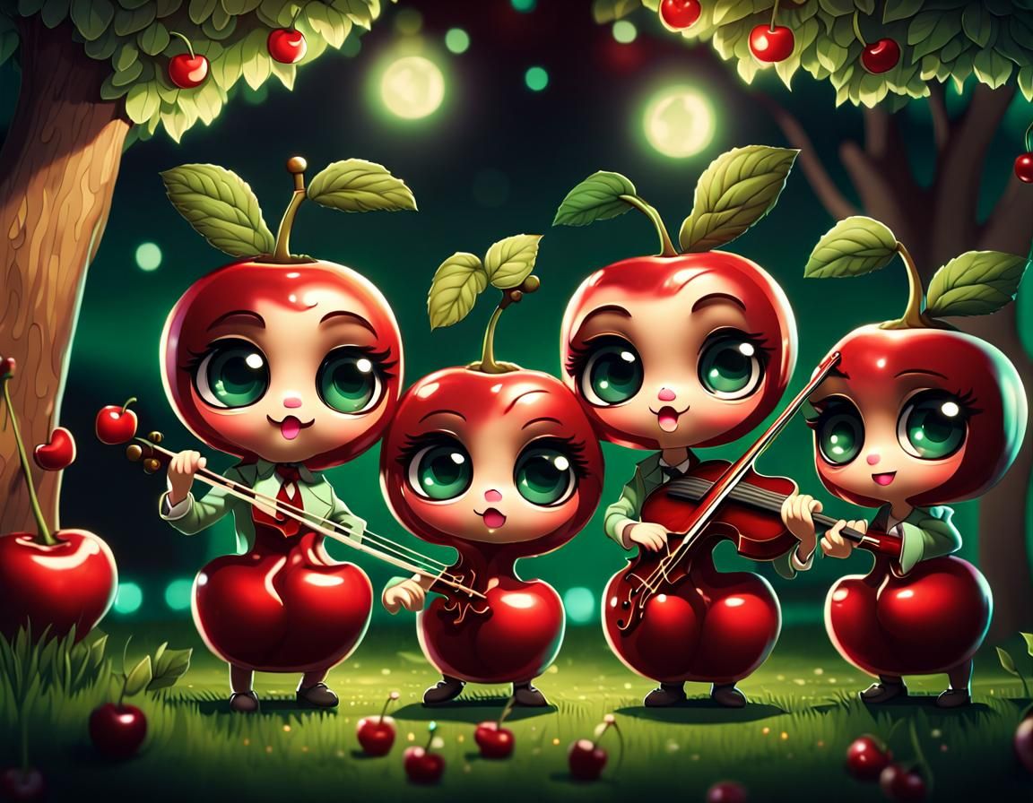 Chibi Cherries Tango Party in Garden
