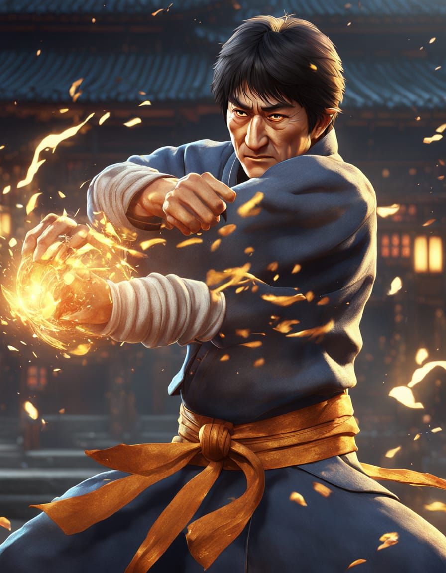 Jackie Chan in 3D Anime Fight Scene