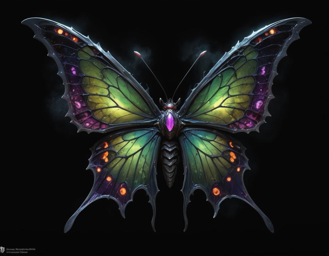 Majestic Poison Butterfly Monster in Dark Fantasy Art