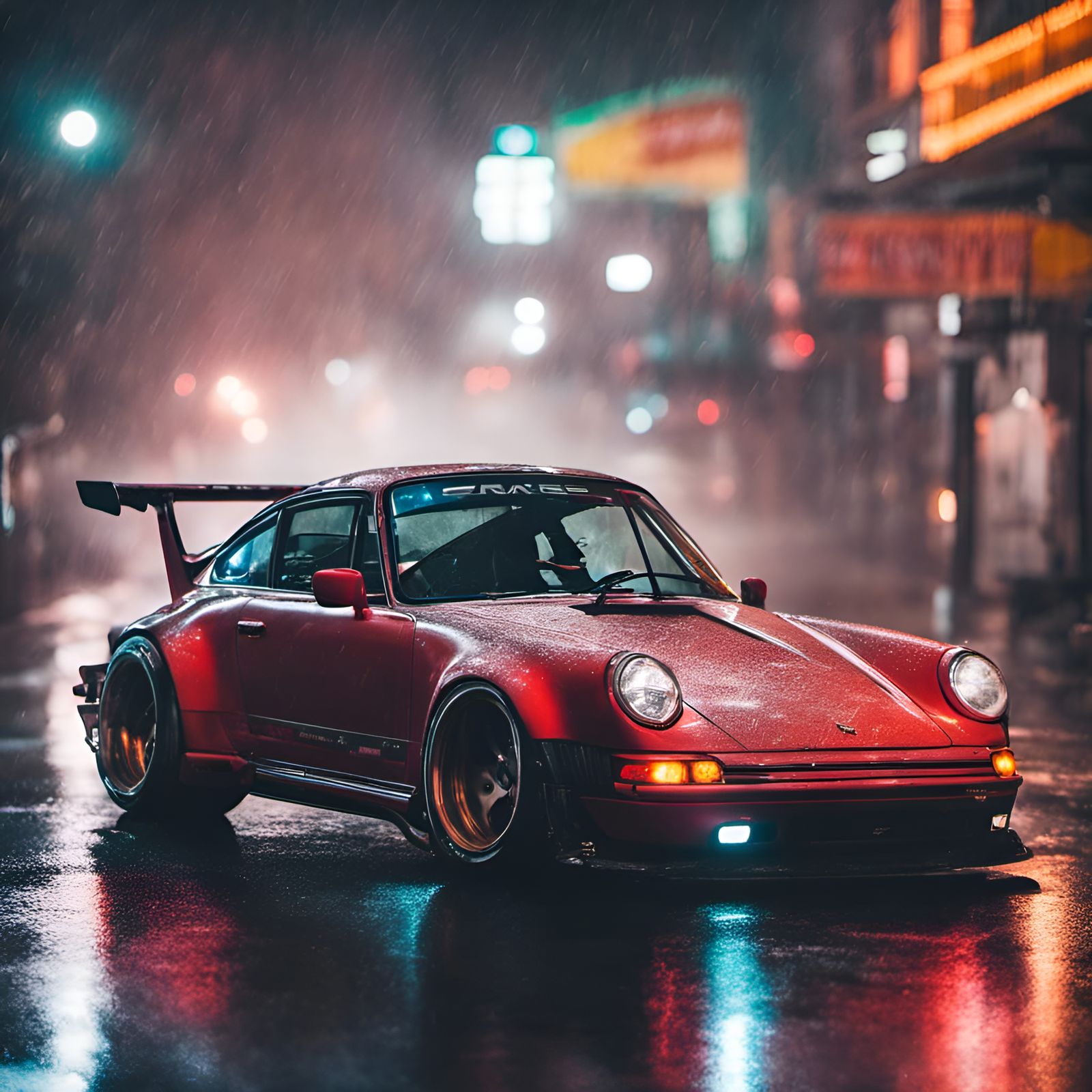 a photo of a fast Porsche 911 RWB