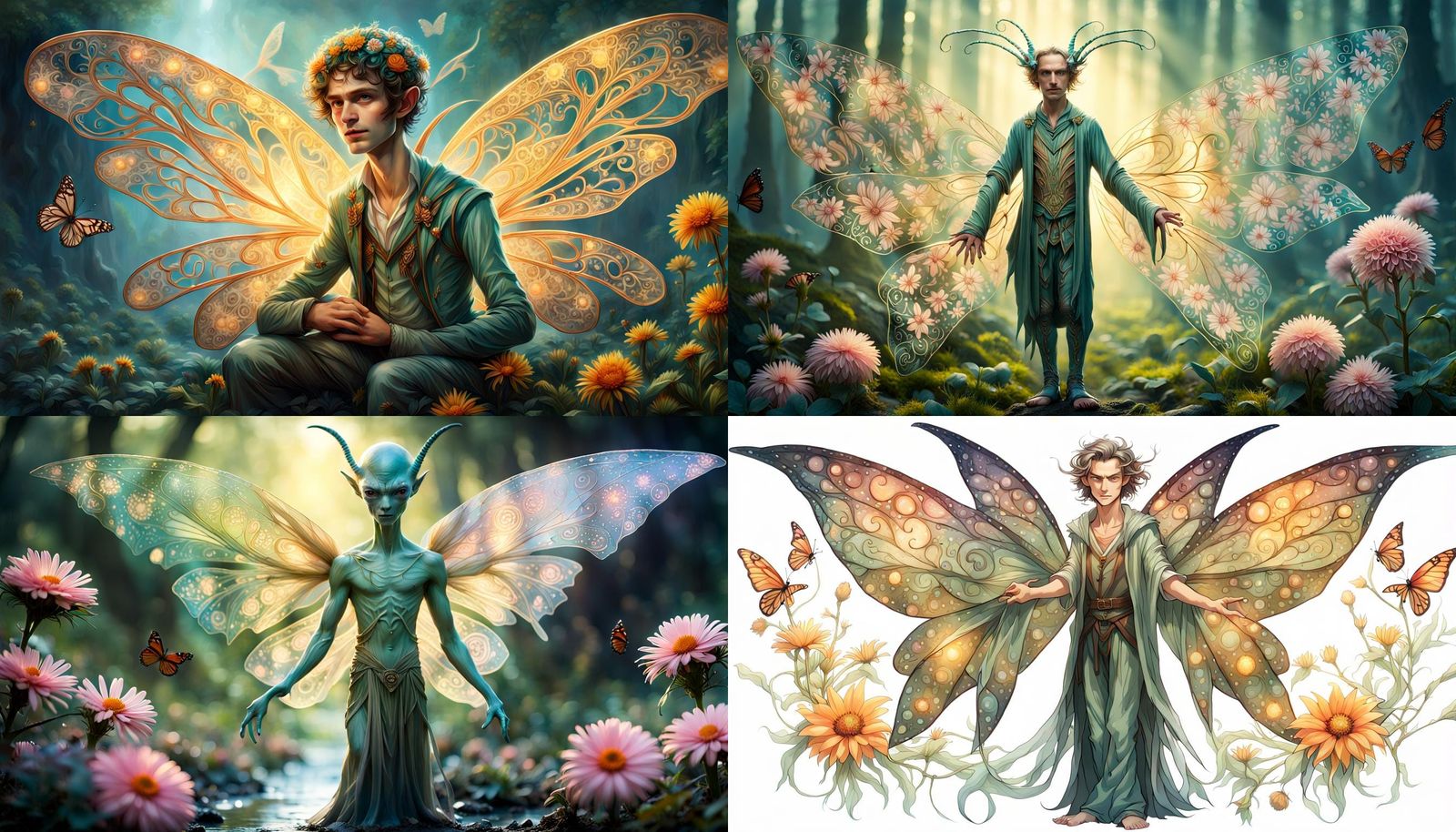 Alien Fairy Hobbit with Iridescent Wings