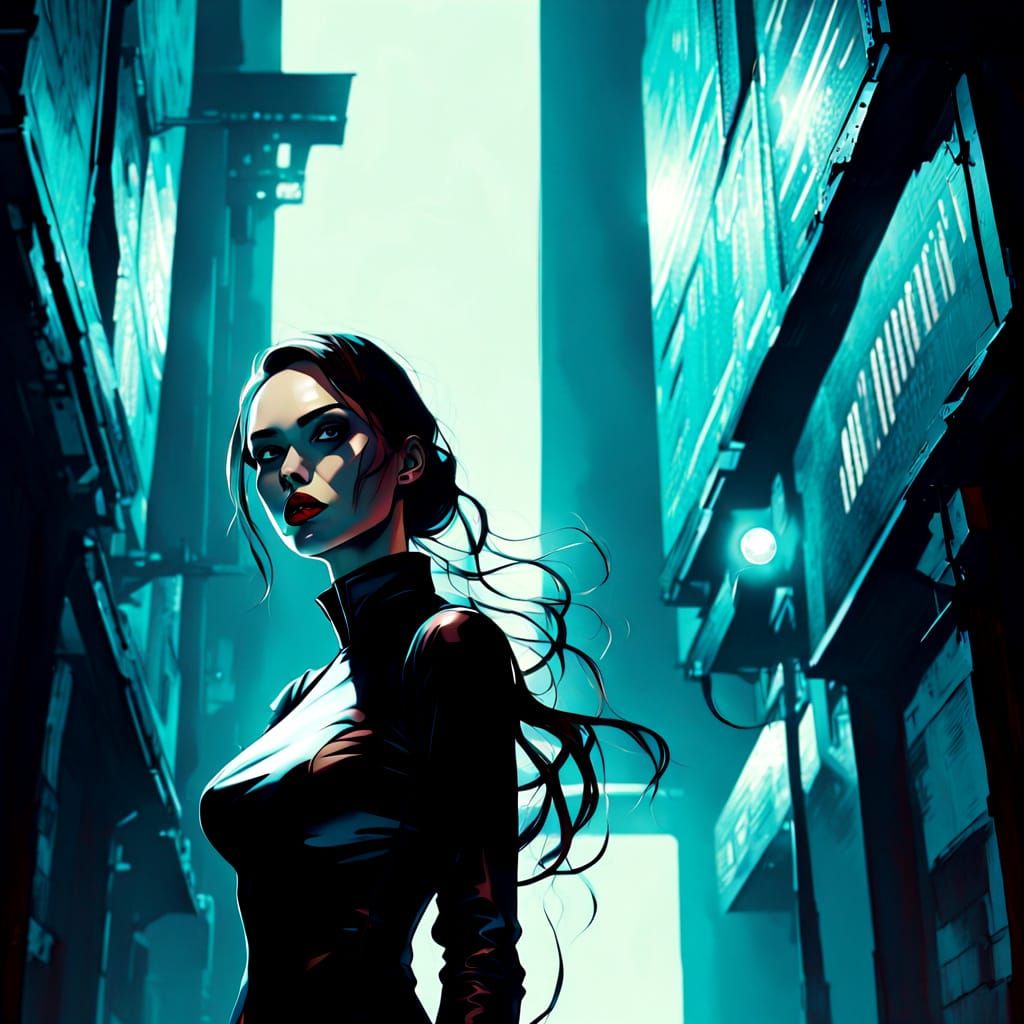 A Young Woman's Sinister Beauty in a Retro-Futuristic Dreams...