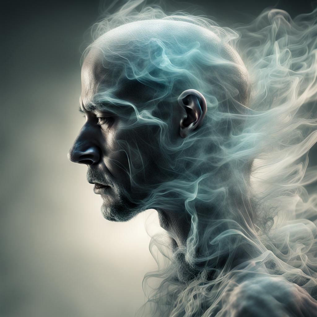 Bioluminescent Figure Disintegrating into Starlight in Cubis...