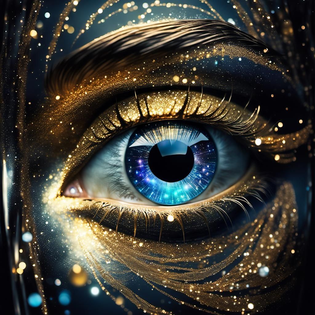 Cosmic Crystal Eye Dreamscape at Midnight