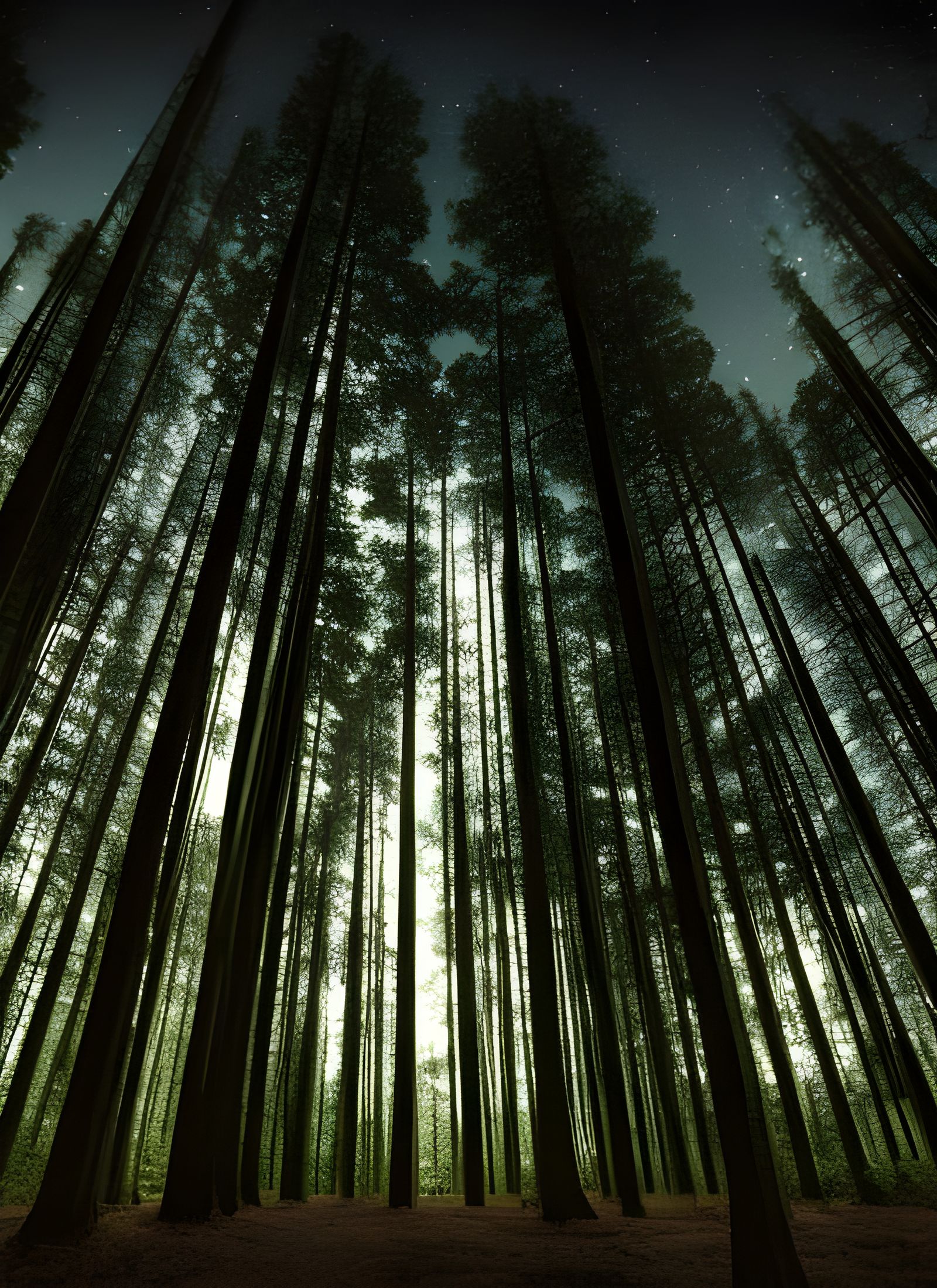Moonlit Forest at Night in Photorealistic Style