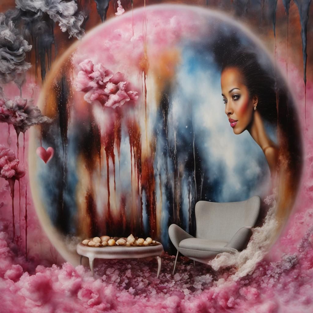 Abstract Airbrush Art with Acid Wash Effect