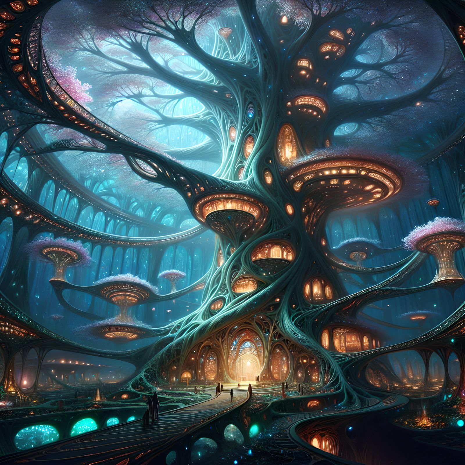 Tree of Eternity: Bioluminescent Alien Treehouse