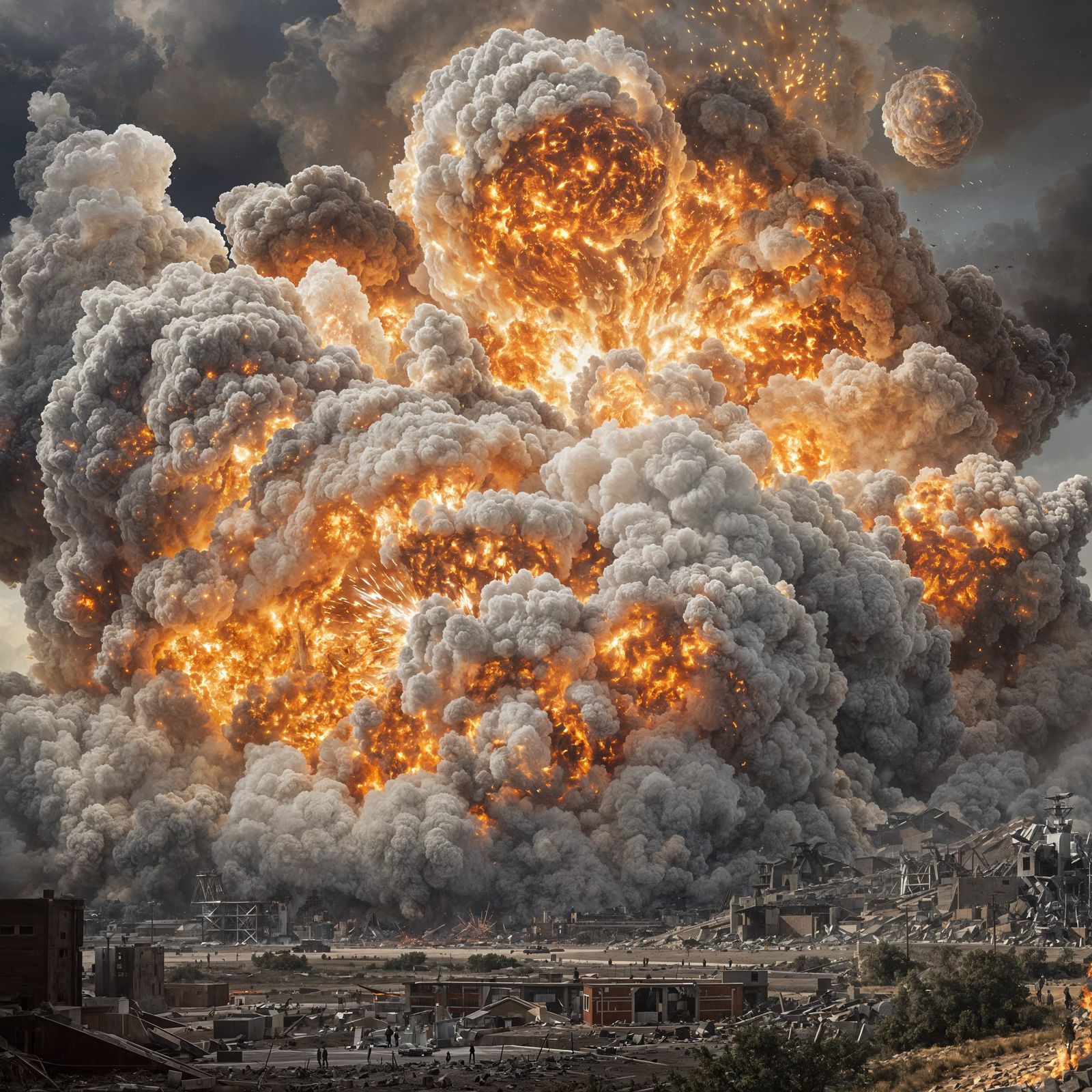 Futuristic Hyper-Art Rendering of a Massive Explosion