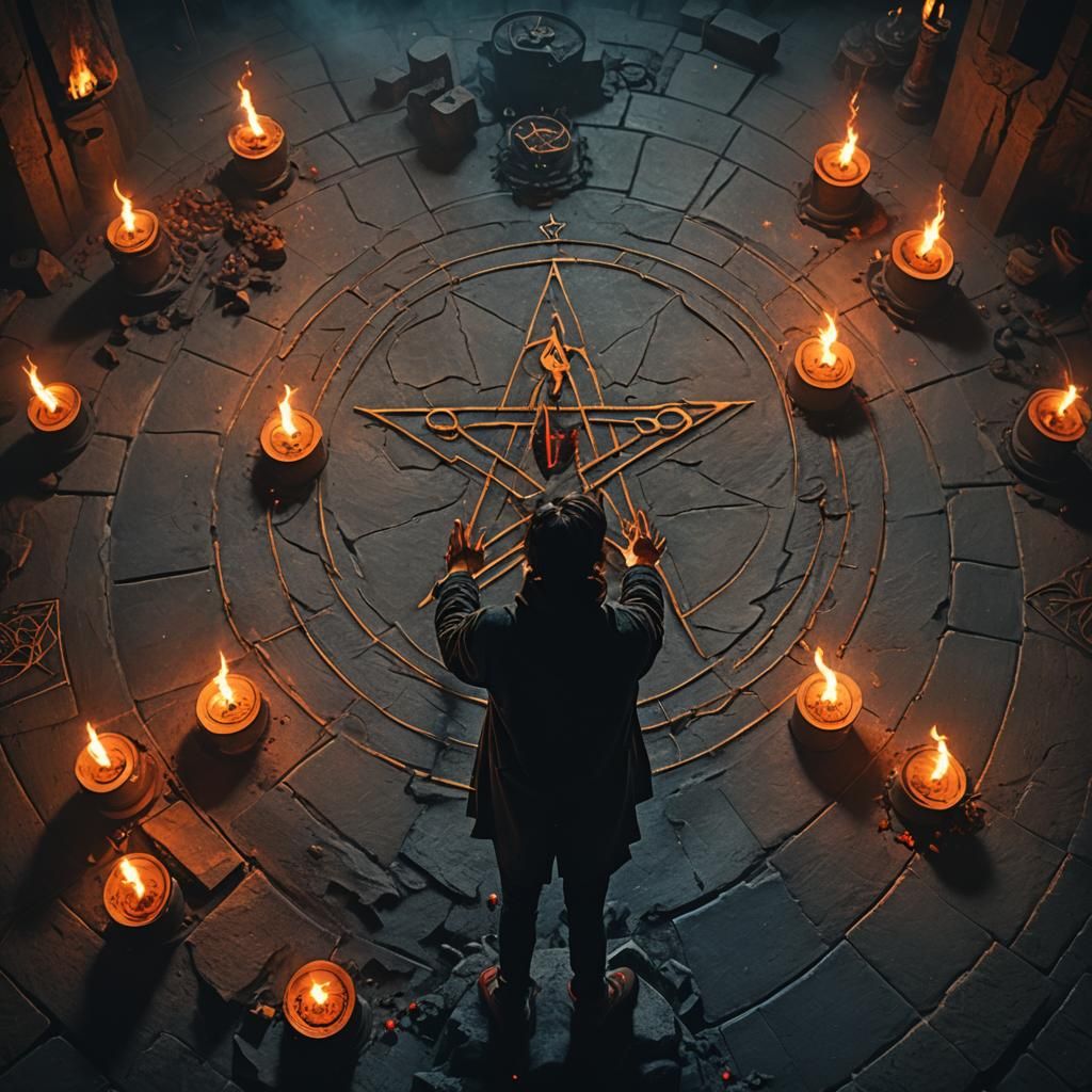Dark Fantasy Ritual in a Matte Painting Style