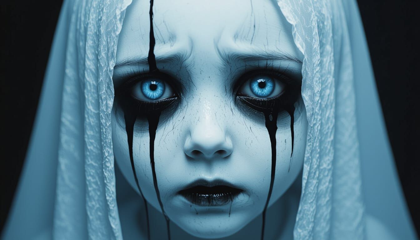 Haunting Ghost Child Portrait in Cinematic Horror Style