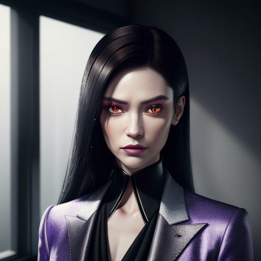 Hyperrealistic Portrait of a Goddess in a Futuristic Box