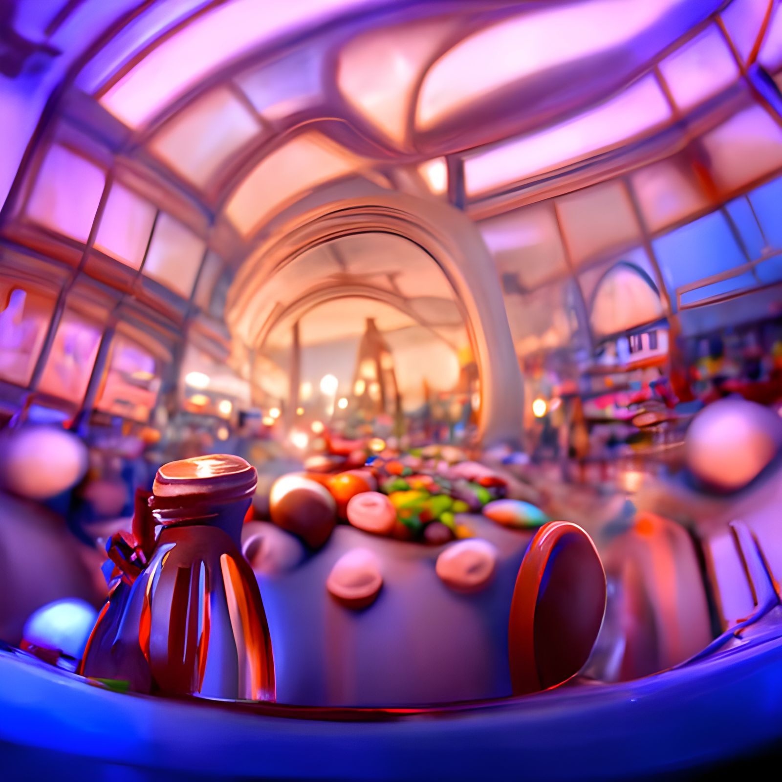 Chocolate Cookie Metropolis in Studio Ghibli Style