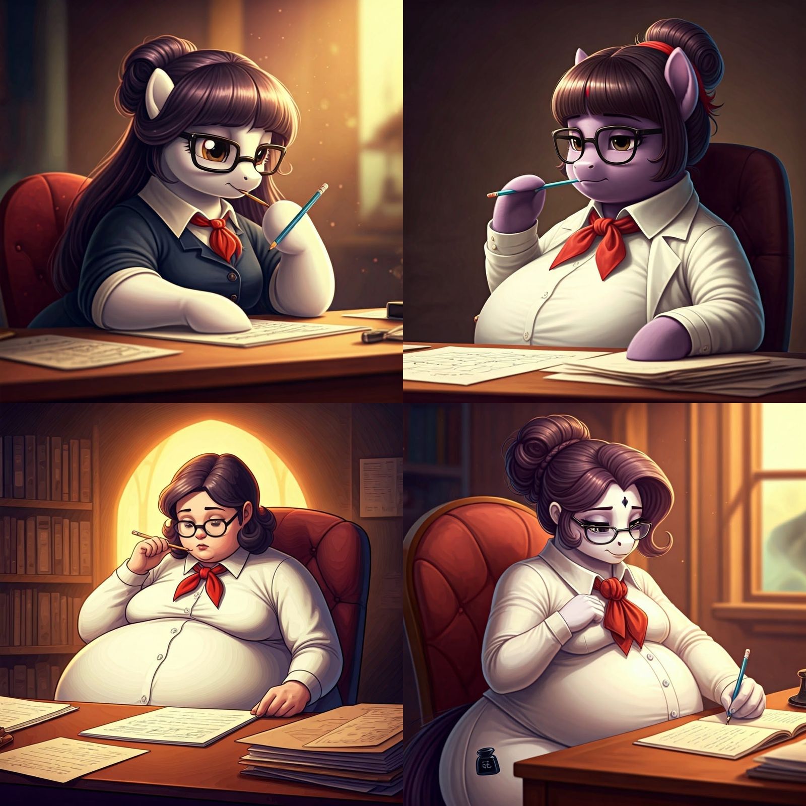 Raven Inkwell's Plump Pony Portrait in Professional Disarray