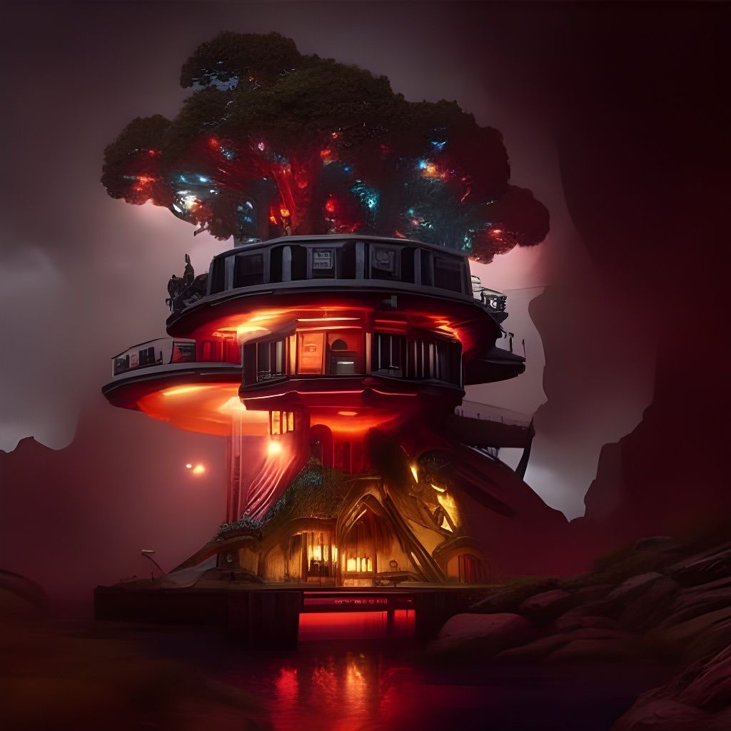 Solarpunk treehouse