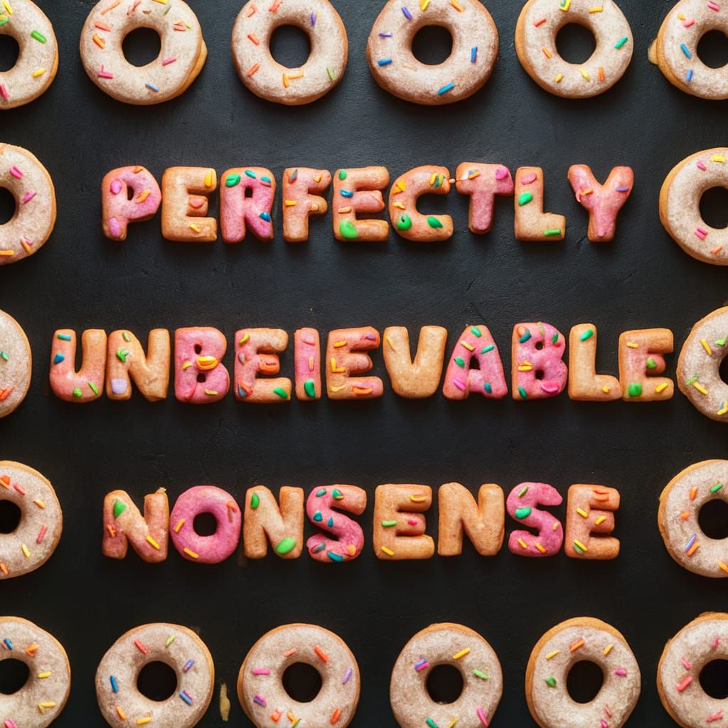 Perfectly Unbelievable Nonsense Spelled in Doughnuts