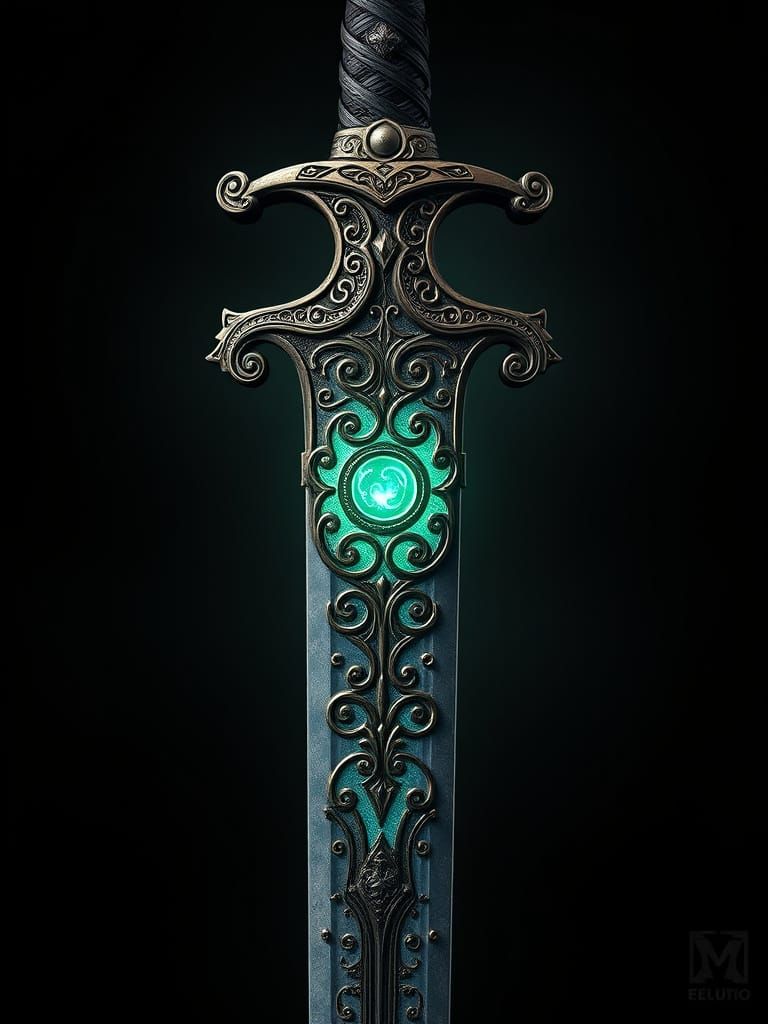 Ethereal Sword of the Five Elements in Celtic-Inspired Hyper...