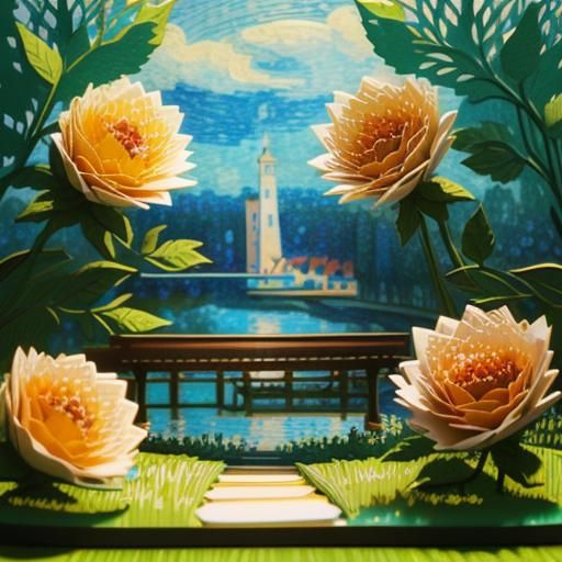 Impressionistic Paper-Cut Animation of Mississippi Town