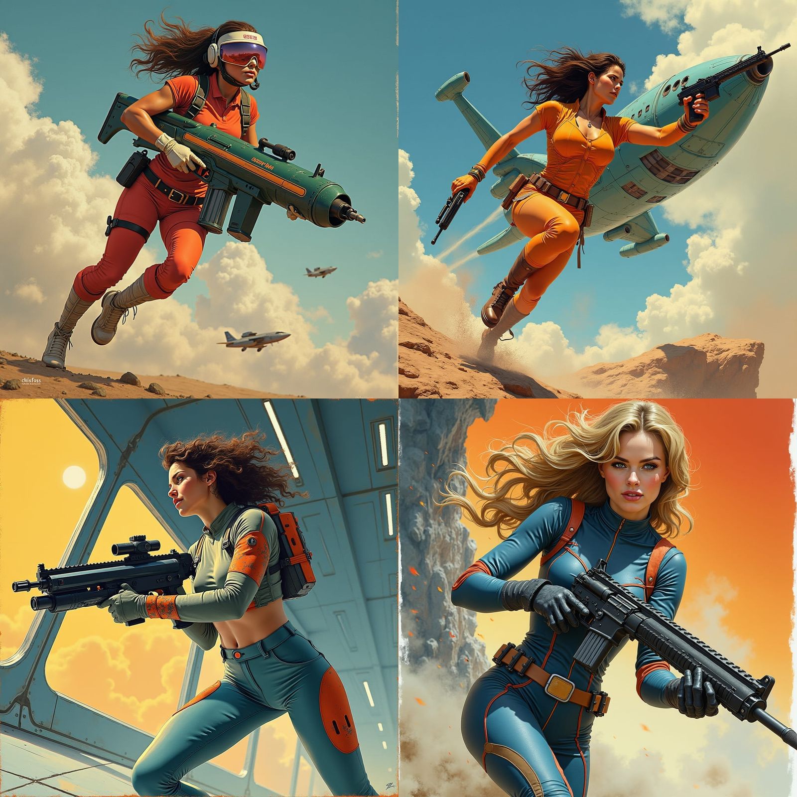 Woman in Spaceship, Sci-Fi Illustration