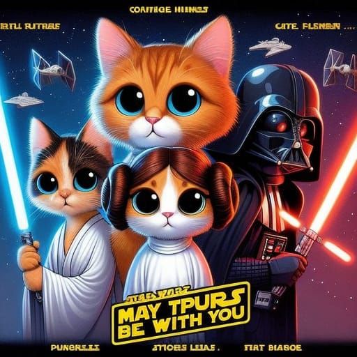 Feline Heroes in a Whimsical Galactic Adventure
