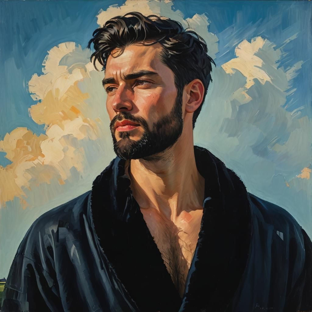 Expressive Portrait in Neo-Impressionistic Style