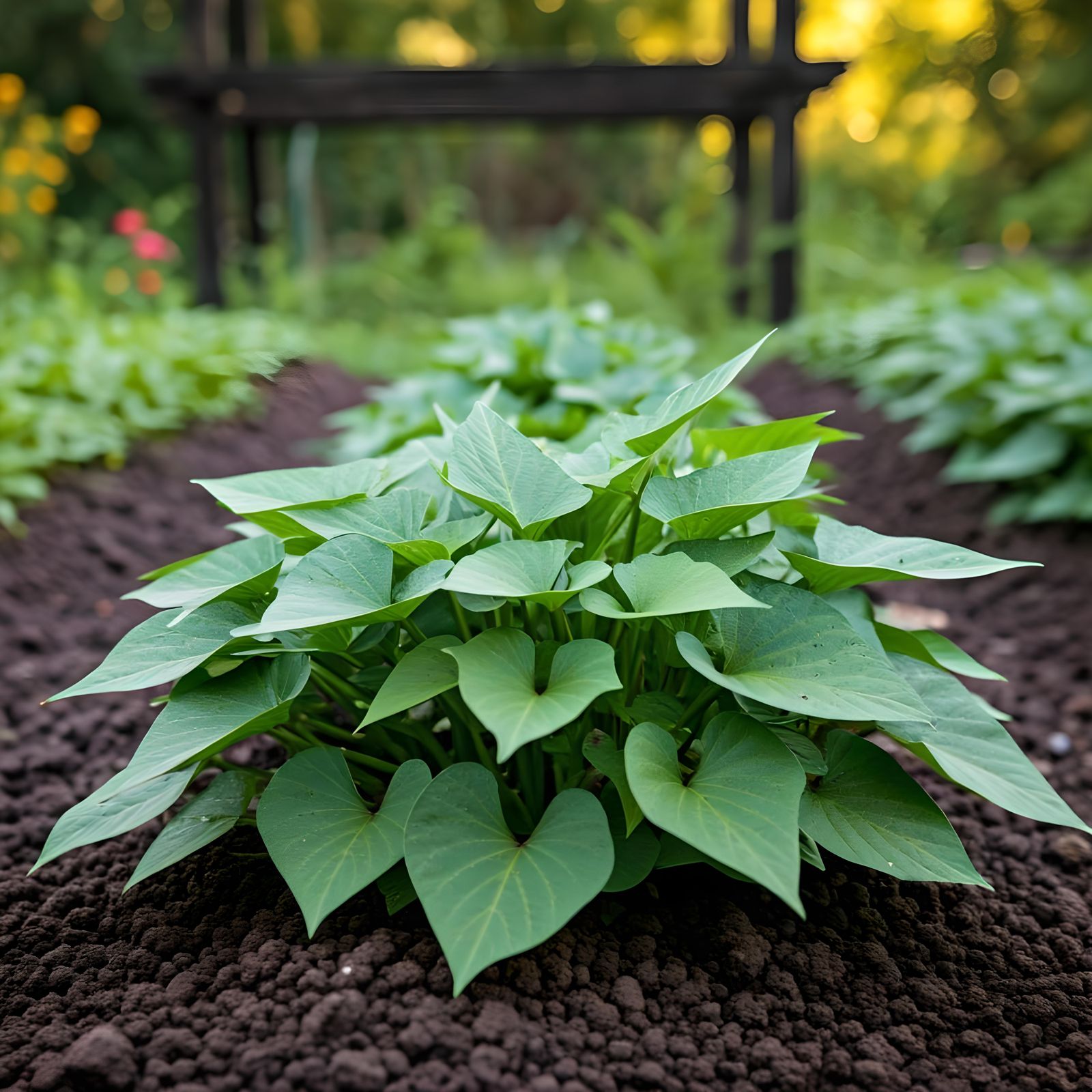 Lush Sweet Potato Plant in Garden Photo
