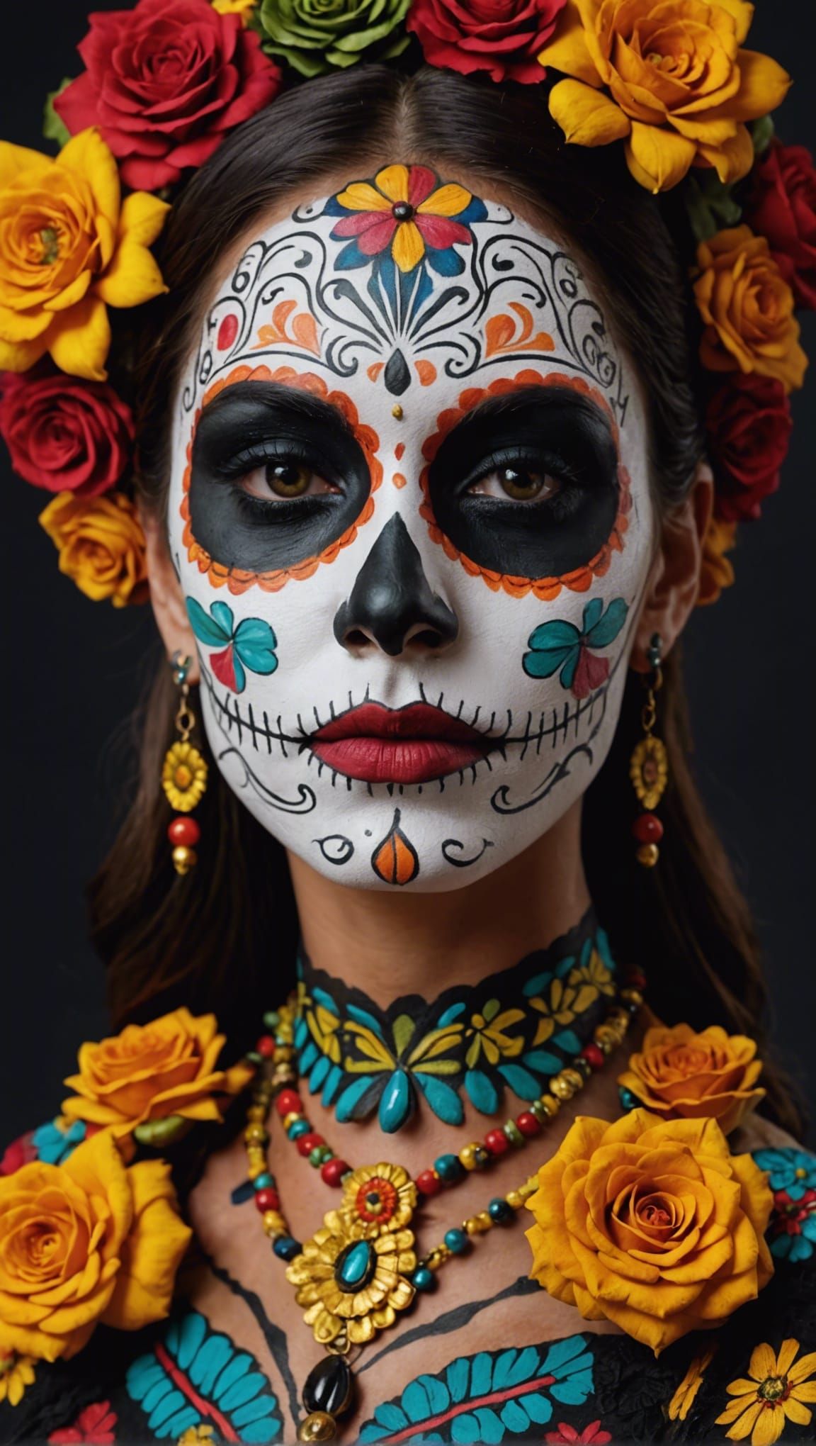 Woman with Día de los Muertos Face Paint