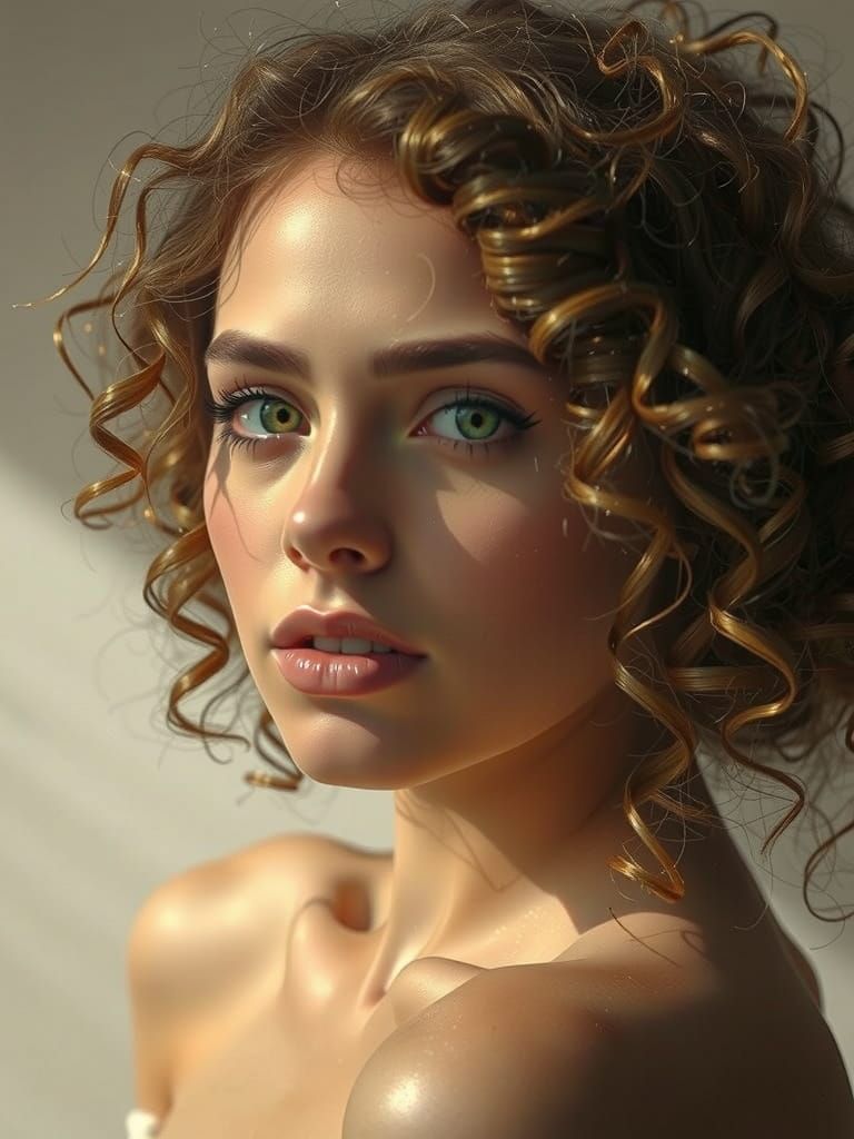 Sunlit Curls and Emerald Eyes