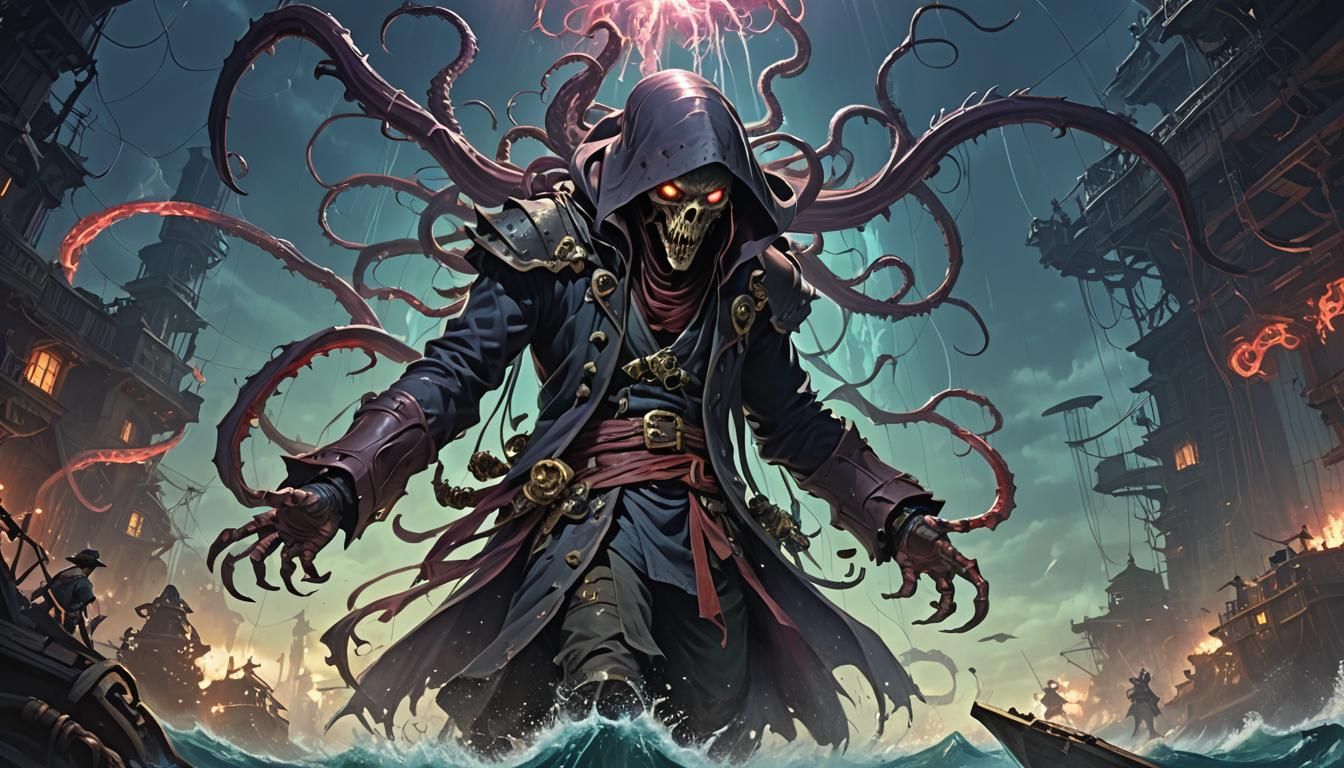 Biopunk Mindflayer Pirate Character in 8k Resolution