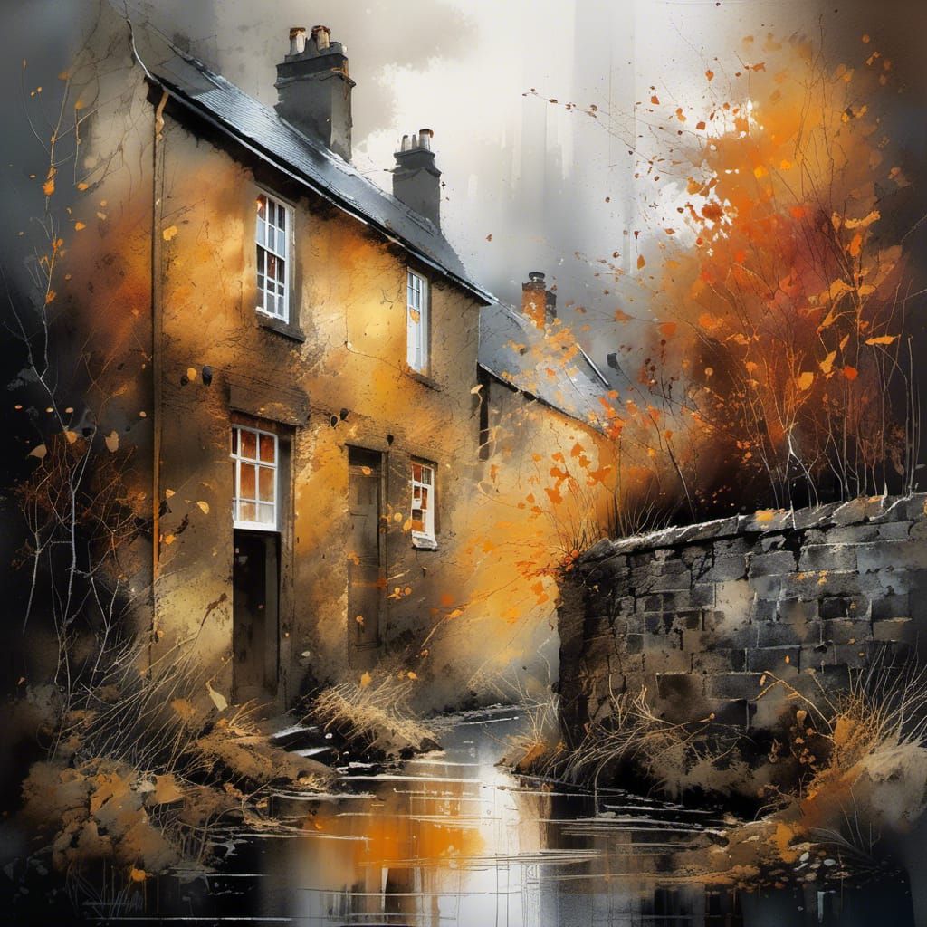 Autumnal Scotland Graffiti Art in Ultra Detail