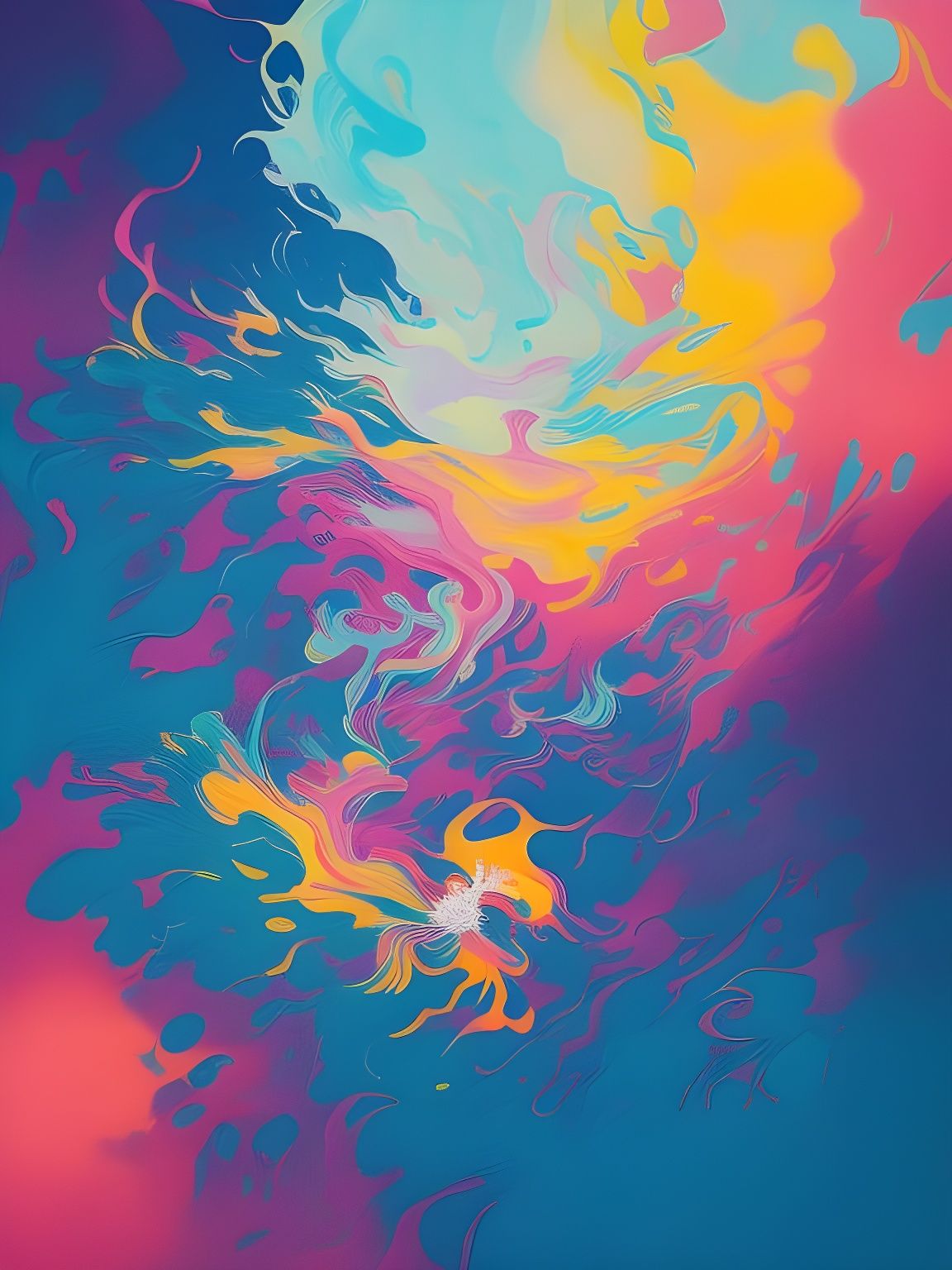 Pastel Paint Splash in Acrylic Pour Style