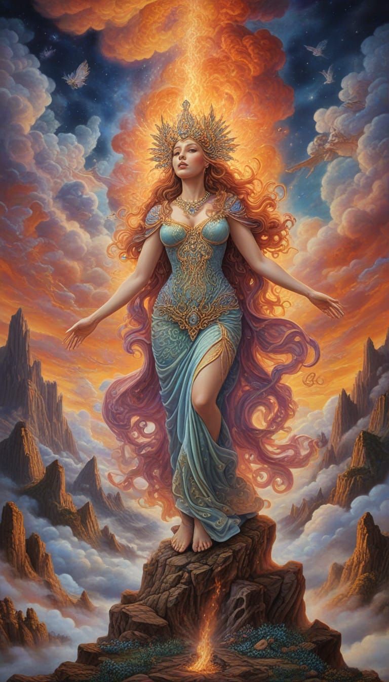 Sacred Feminine Guidance in Vibrant Dreamscapes